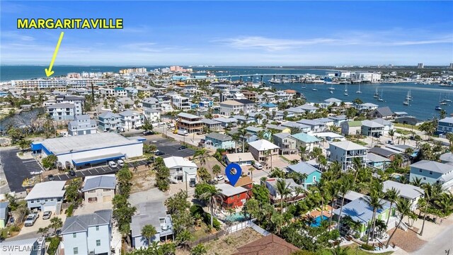 210 Miramar St, Fort Myers Beach, FL 33931 - birds eye view of property featuring a water view
