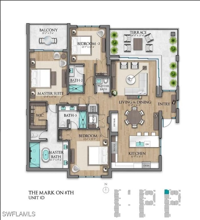 201 8th St S Unit 301, Naples, FL 34102 - floor plan