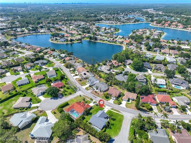 597 Lambton Ln, Naples, FL 34104 - birds eye view of property featuring a residential view and a water view