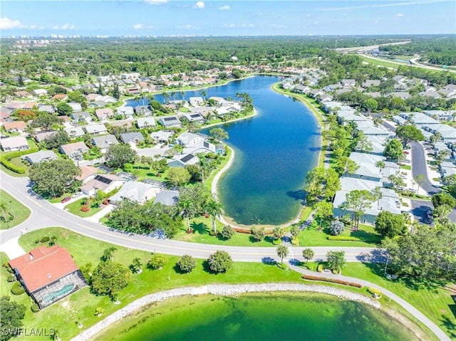 597 Lambton Ln, Naples, FL 34104 - drone / aerial view with a residential view and a water view