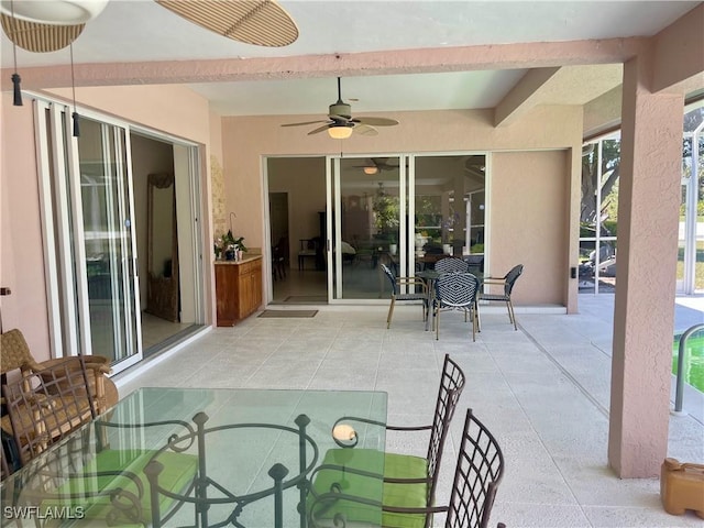 view of patio / terrace with ceiling fan