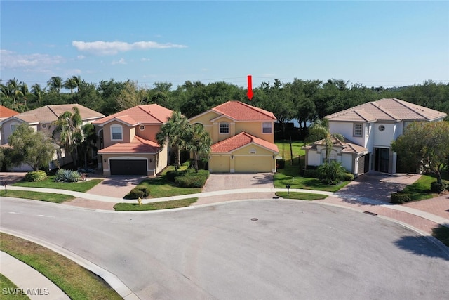 drone / aerial view with a residential view