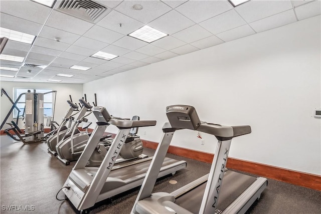 2797 1st St Unit 2003, Fort Myers, FL 33916 - exercise room featuring a paneled ceiling and visible vents