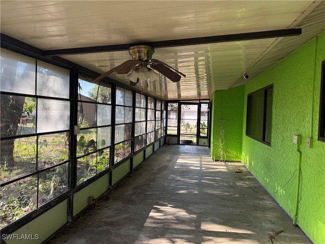 4004 Sena Ln, Labelle, FL 33935 - unfurnished sunroom with ceiling fan