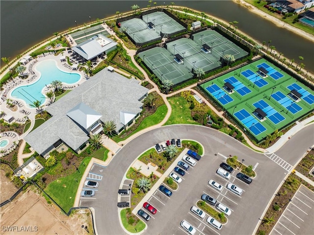 15766 Cortina St, Naples, FL 34114 - aerial view of a pool area and a nearby body of water