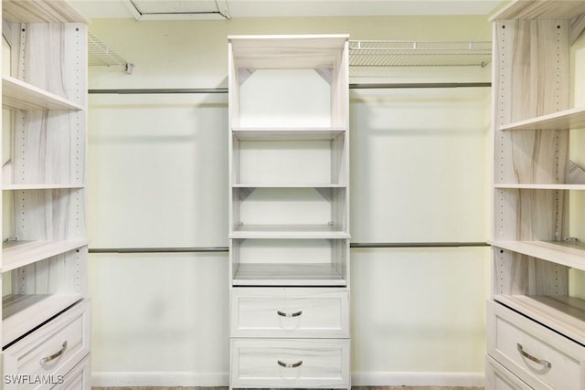 view of walk in closet