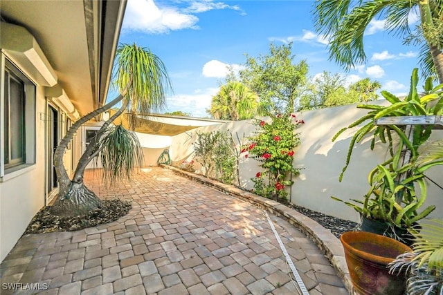view of patio with a fenced backyard