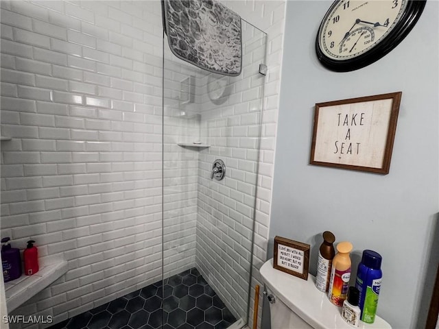 270 River Oaks Dr, Labelle, FL 33935 - full bath featuring tile patterned flooring, a shower stall, and toilet