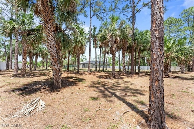 view of yard featuring fence