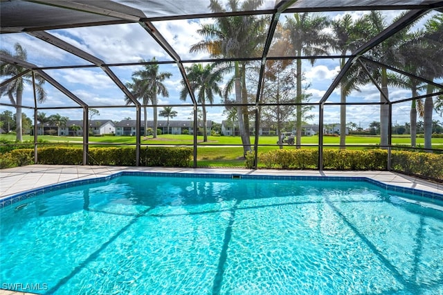 522 Countryside Dr, Naples, FL 34104 - outdoor pool with glass enclosure and a residential view