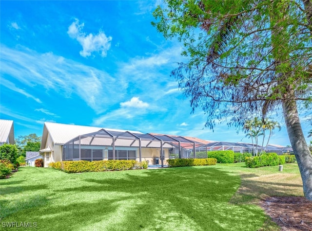 522 Countryside Dr, Naples, FL 34104 - view of yard with glass enclosure