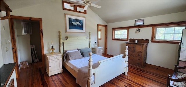 3105 Secretariat Dr, Labelle, FL 33935 - bedroom with vaulted ceiling and dark wood-type flooring