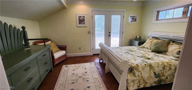 3105 Secretariat Dr, Labelle, FL 33935 - bedroom featuring french doors, ornamental molding, access to outside, and baseboards