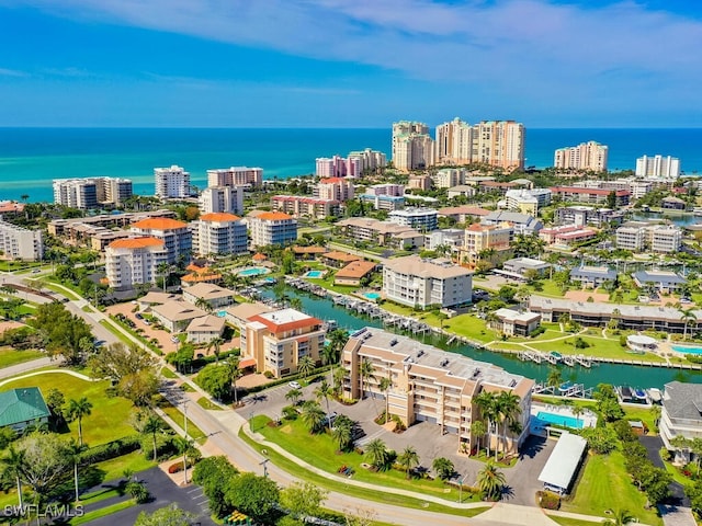 900 Collier Ct Unit 106, Marco Island, FL 34145 - bird's eye view featuring a city view and a water view