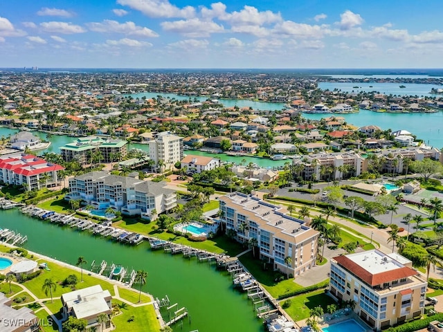 900 Collier Ct Unit 106, Marco Island, FL 34145 - birds eye view of property featuring a water view