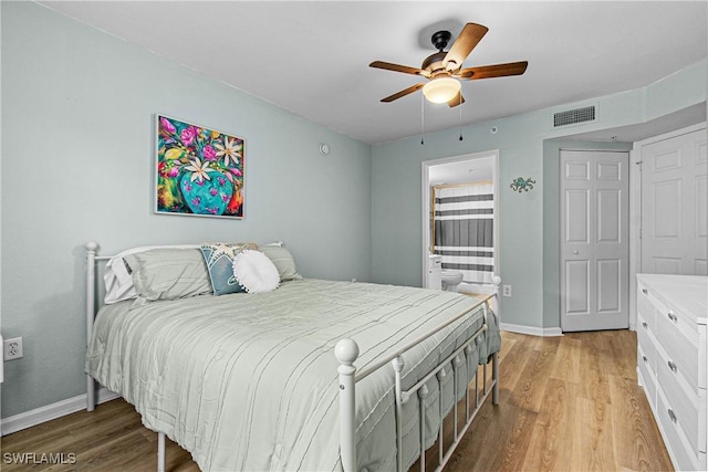 4121 Residence Dr Unit 303, Fort Myers, FL 33901 - bedroom with baseboards, light wood finished floors, and visible vents