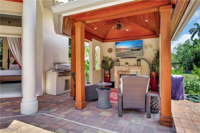 2363 Crayton Rd, Naples, FL 34103 - view of patio featuring a gazebo