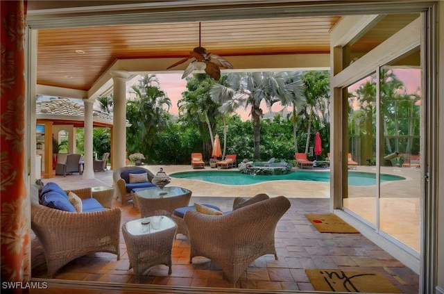 2363 Crayton Rd, Naples, FL 34103 - sunroom / solarium featuring a pool