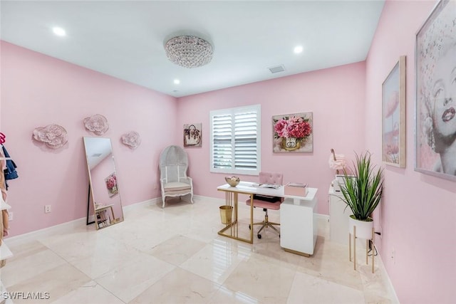 2927 Cinnamon Bay Cir, Naples, FL 34119 - home office featuring recessed lighting and baseboards