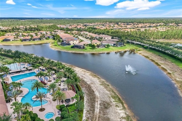 2927 Cinnamon Bay Cir, Naples, FL 34119 - aerial view of residential area featuring a pool and a nearby body of water
