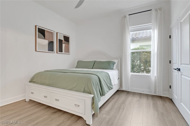19657 Estero Pointe Ln, Fort Myers, FL 33908 - bedroom featuring light wood-type flooring and ceiling fan