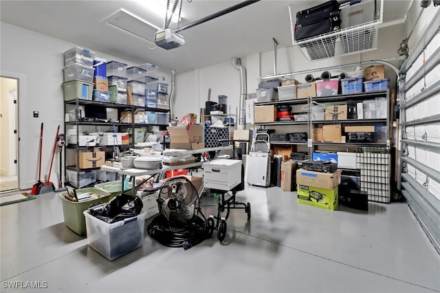 garage featuring a garage door opener