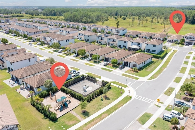 drone / aerial view featuring a residential view