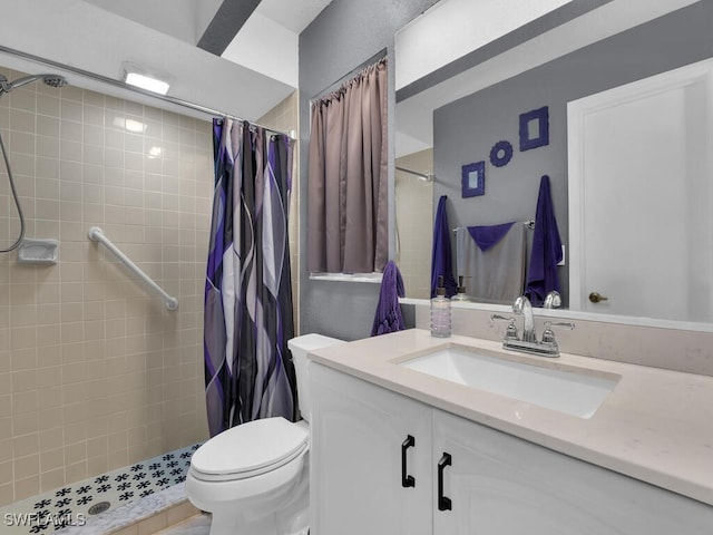 1210 Marlow St, Port Charlotte, FL 33952 - full bathroom featuring vanity, toilet, and tiled shower