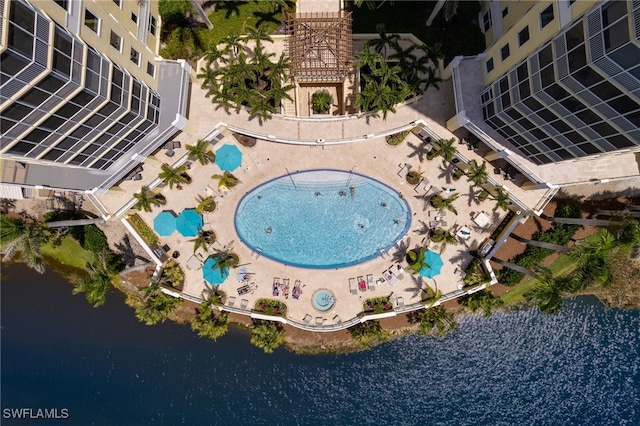 4761 W Bay Blvd Unit 303, Estero, FL 33928 - bird's eye view of a pool area