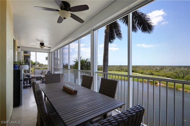 4761 W Bay Blvd Unit 303, Estero, FL 33928 - sunroom with a water view