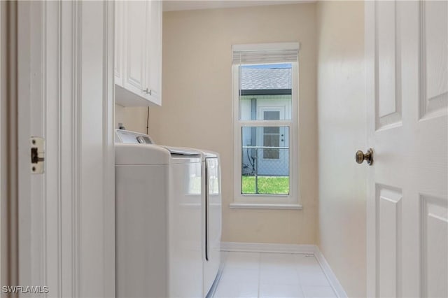 212 SE 30th Ter, Cape Coral, FL 33904 - washroom with independent washer and dryer, cabinet space, tile patterned flooring, and baseboards