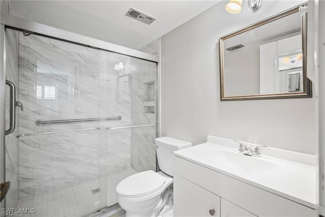 1624 Pine Valley Dr Unit 115, Fort Myers, FL 33907 - full bath with visible vents, vanity, a marble finish shower, and toilet