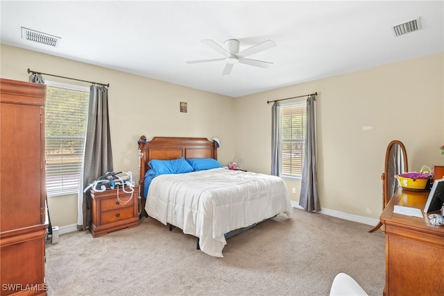 4551 Fort Center Ave, Fort Denaud, FL 33935 - bedroom with light colored carpet, baseboards, and visible vents
