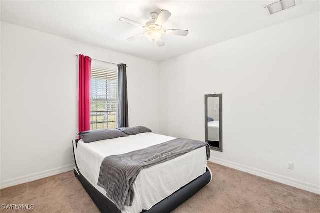 4551 Fort Center Ave, Fort Denaud, FL 33935 - bedroom featuring baseboards, a ceiling fan, visible vents, and carpet