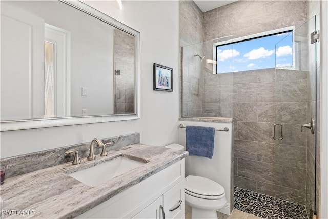 2008 SW 44th Ter, Cape Coral, FL 33914 - bathroom with vanity, toilet, and a shower stall
