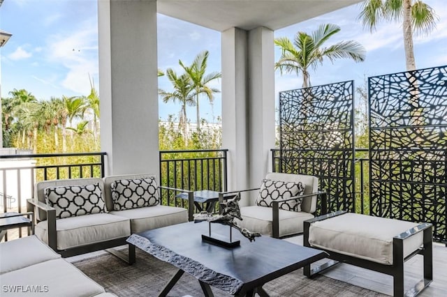 balcony with an outdoor hangout area