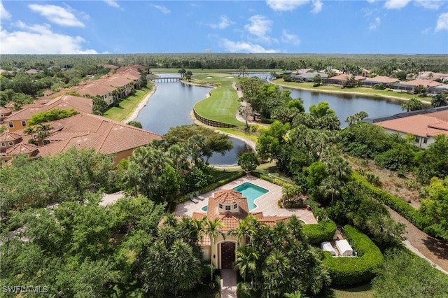 18580 Sandalwood Pointe Unit 101, Fort Myers, FL 33908 - drone / aerial view featuring a residential view and a water view