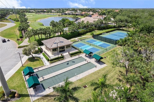 18580 Sandalwood Pointe Unit 101, Fort Myers, FL 33908 - aerial view with golf course view, a residential view, and a water view