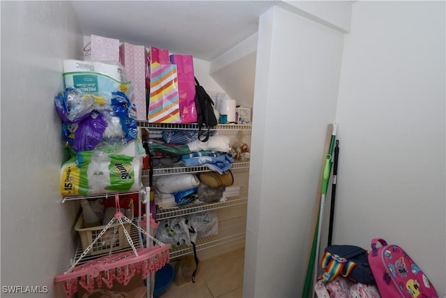 view of storage area