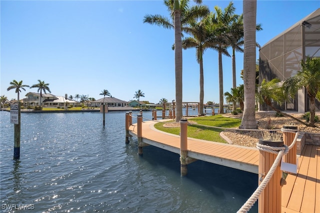 603 SW 53rd Ter, Cape Coral, FL 33914 - dock area with a water view