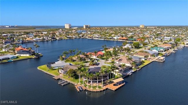 603 SW 53rd Ter, Cape Coral, FL 33914 - bird's eye view featuring a water view and a residential view
