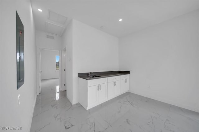 4646 Leonard Blvd S, Lehigh Acres, FL 33973 - interior space with marble finish floors, baseboards, recessed lighting, and vanity