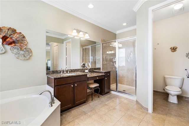 11221 Yellow Poplar Dr, Fort Myers, FL 33913 - full bath featuring a shower stall, crown molding, and tile patterned floors