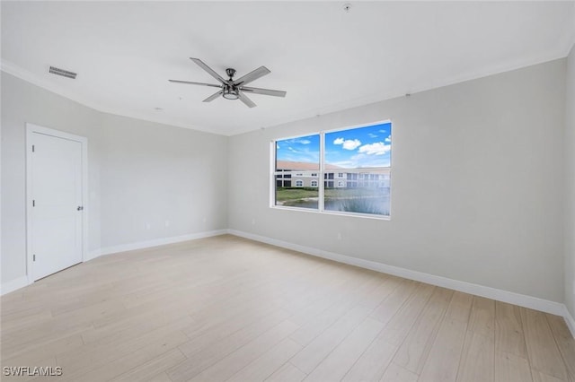 18911 Bay Woods Lake Dr Unit 102, Fort Myers, FL 33908 - empty room with ceiling fan, baseboards, and light wood-style flooring