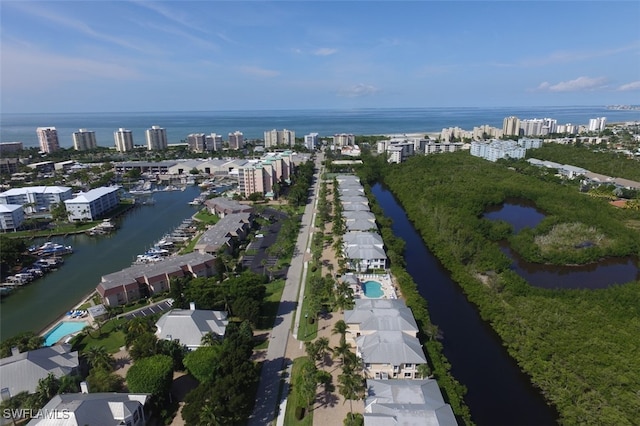 281 Lenell Rd Unit 1 7-A, Fort Myers Beach, FL 33931 - aerial view with a view of city and a water view