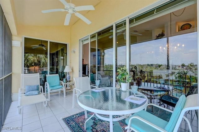 281 Lenell Rd Unit 1 7-A, Fort Myers Beach, FL 33931 - sunroom with ceiling fan