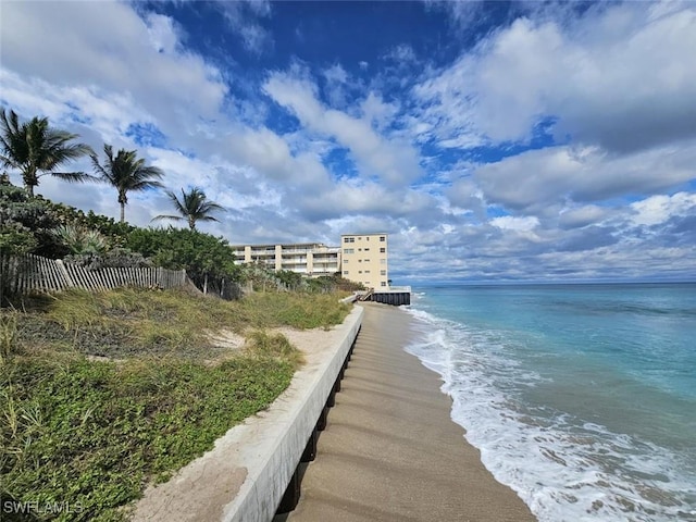 water view featuring a beach view