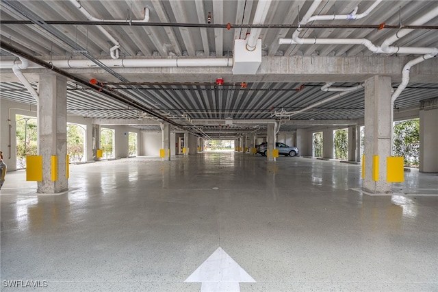 view of parking garage