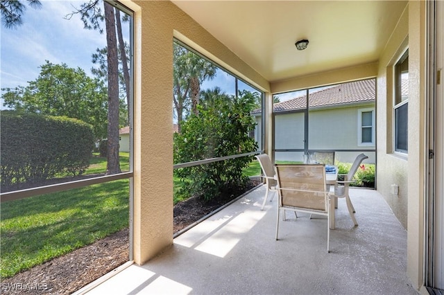 view of sunroom