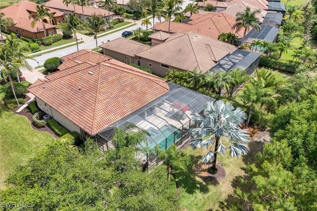 drone / aerial view with a residential view